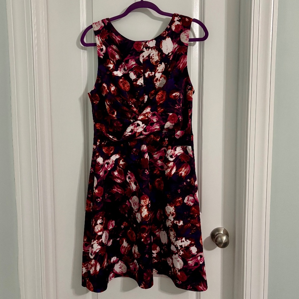 Pink and Purple Floral Sleeveless Dress (size 12)
